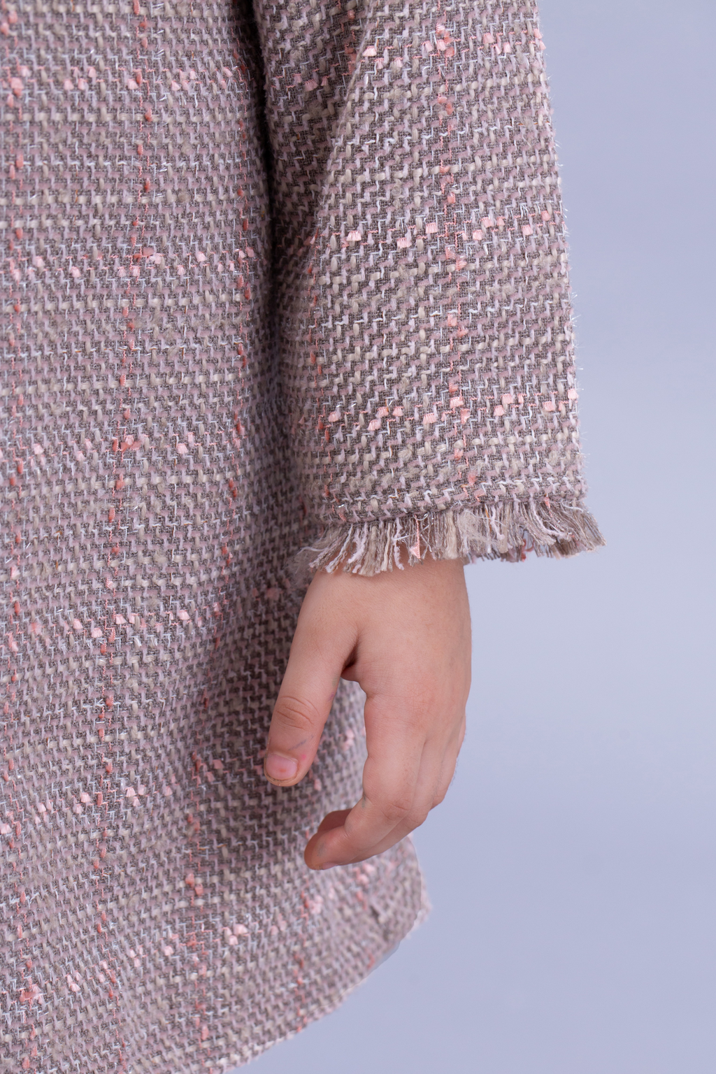Grey and peach tweed dress