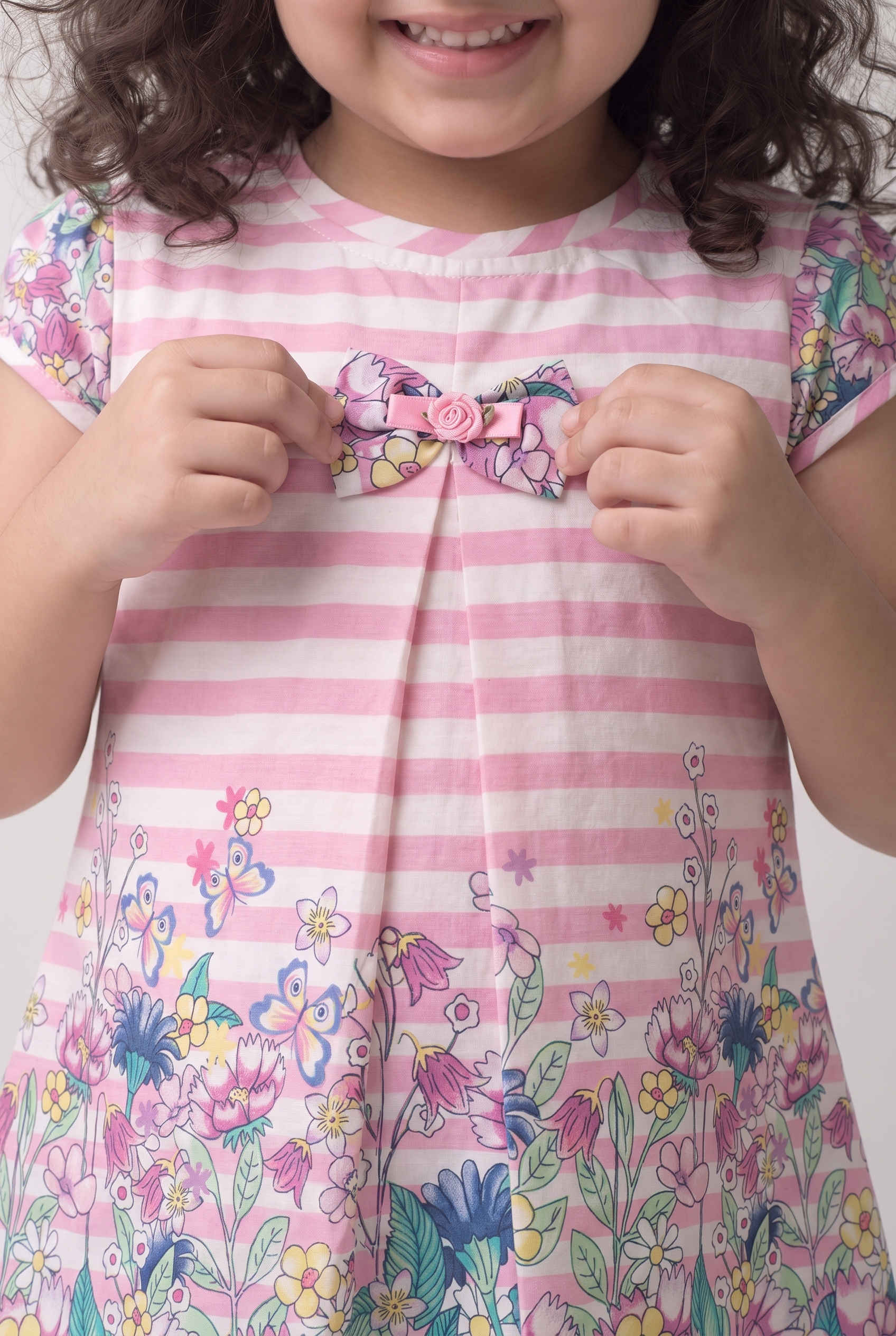 Floral Bloom Stripe Cotton Dress