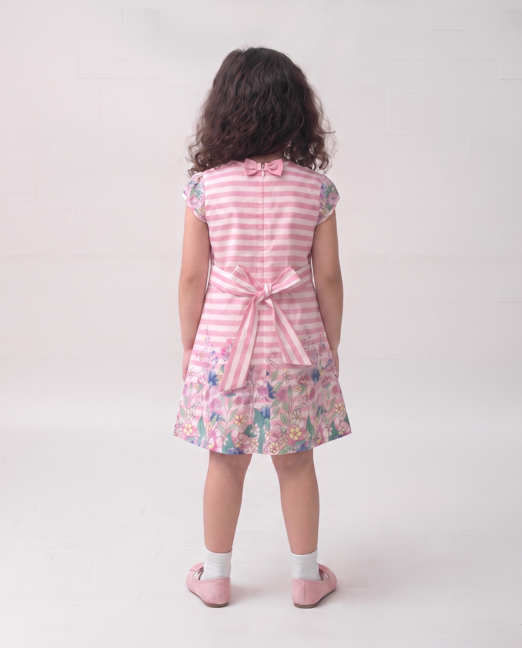 Floral Bloom Stripe Cotton Dress
