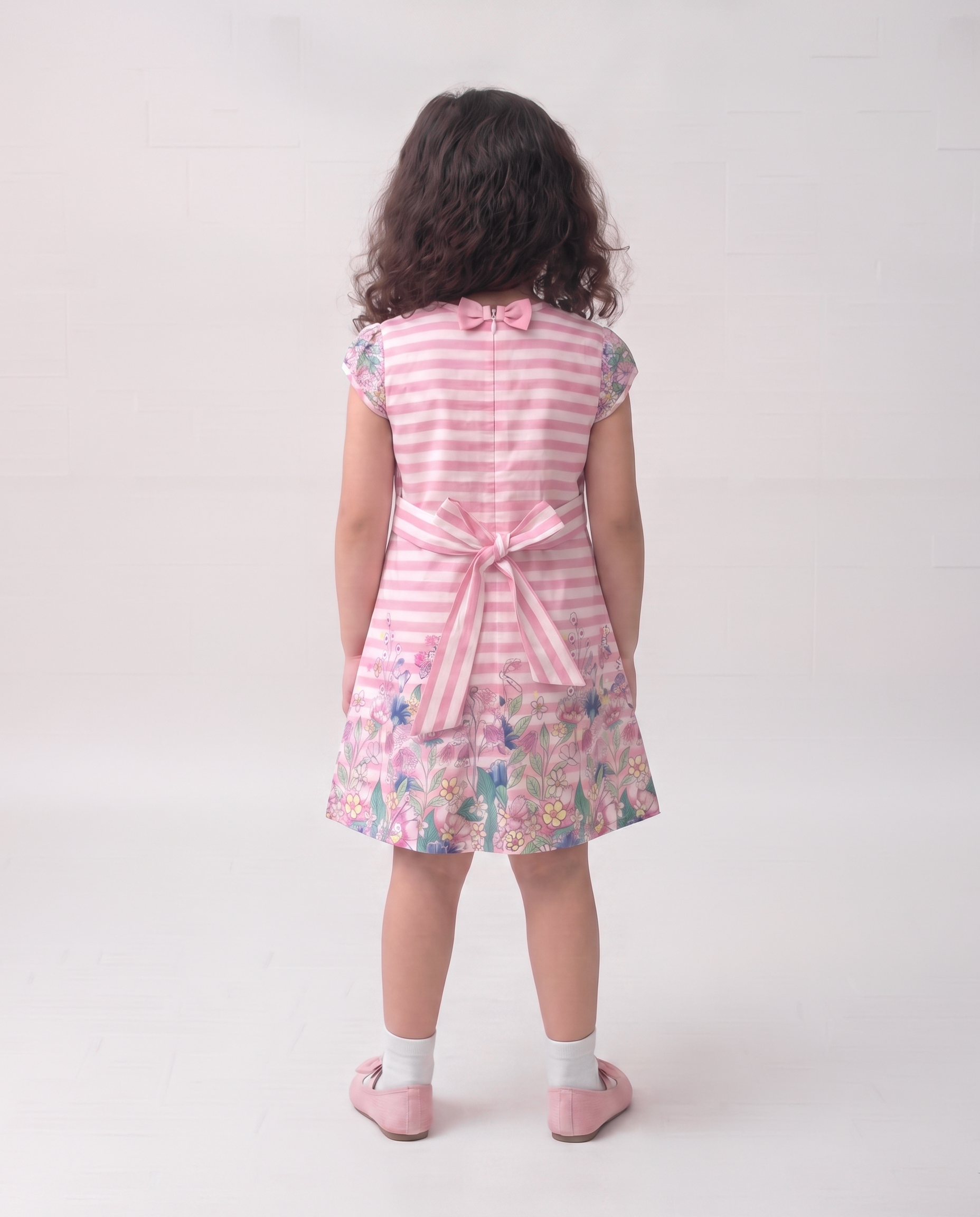 Floral Bloom Stripe Cotton Dress