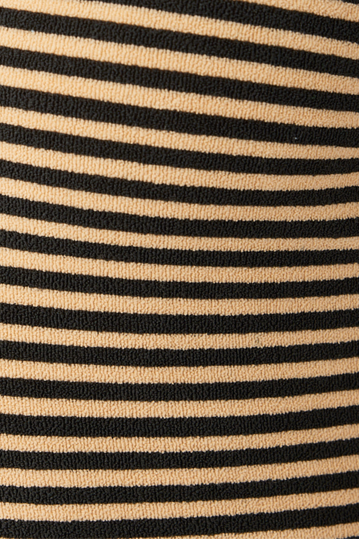 Towelling Balconette Bra Cup Top - Black Stripe