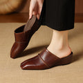 Halia Genuine Leather Close-Toe Mules