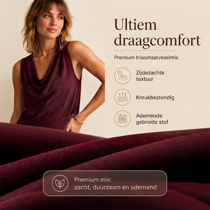 Elegant Slim Fit Cowl Neck Dress