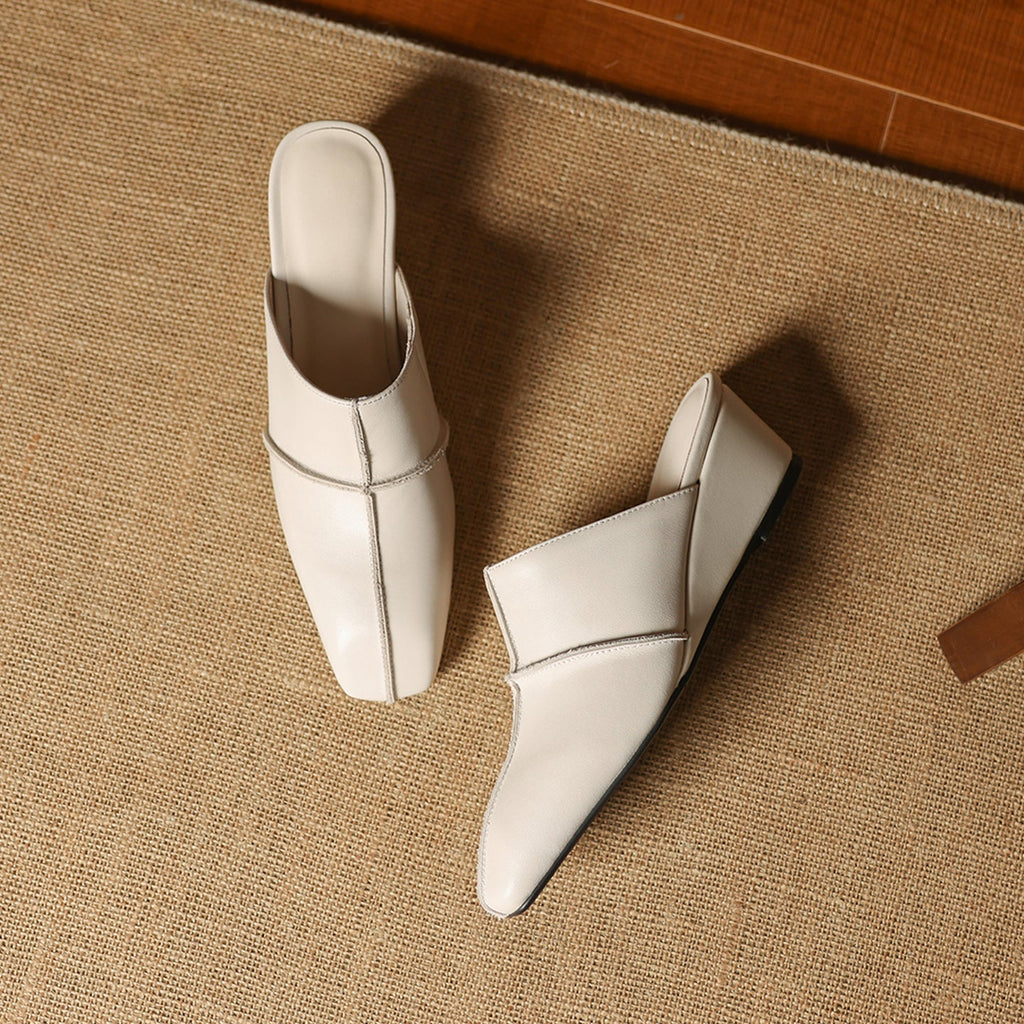 Halia Genuine Leather Close-Toe Mules