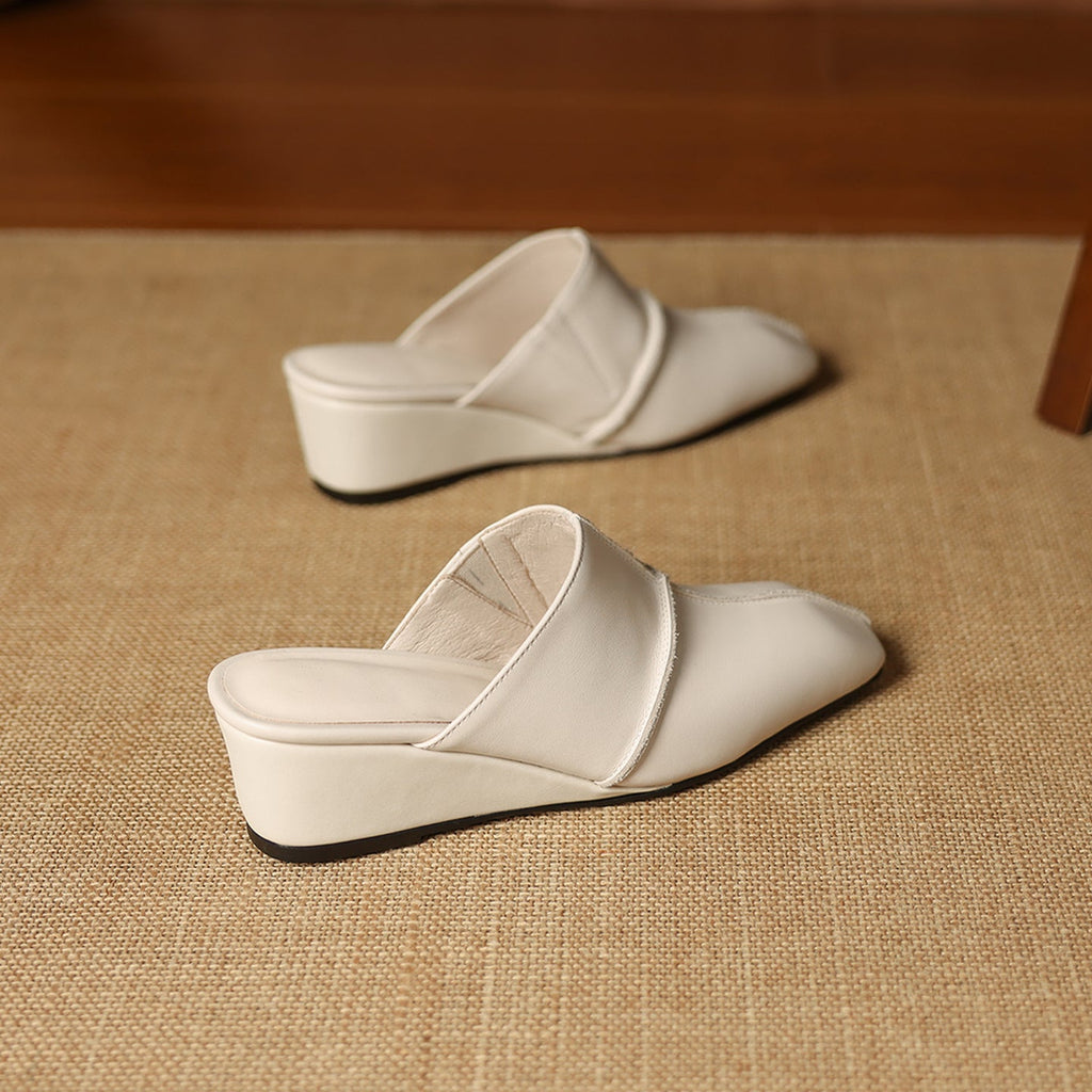 Halia Genuine Leather Close-Toe Mules