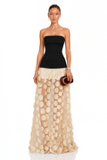 Xénia Contrast-color 3d-polka-dot Maxi Dress