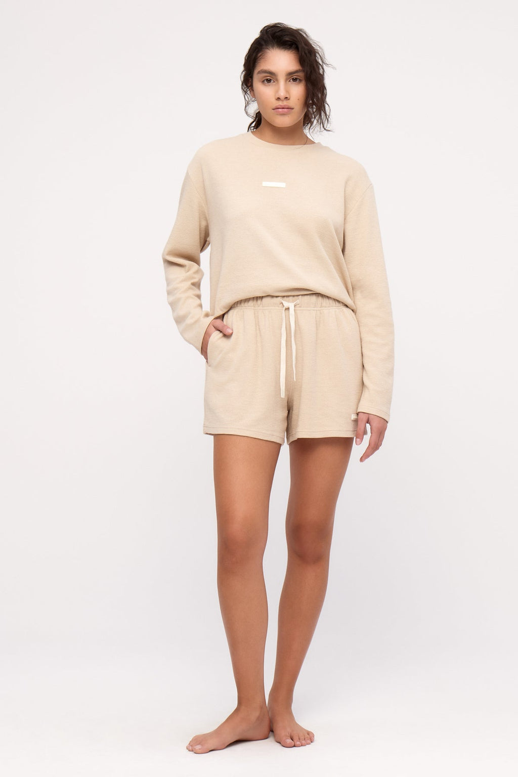 Waffle Sport Shorts - Natural