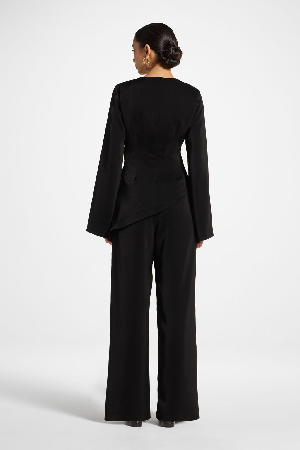 Asymmetric Drape Top - Black