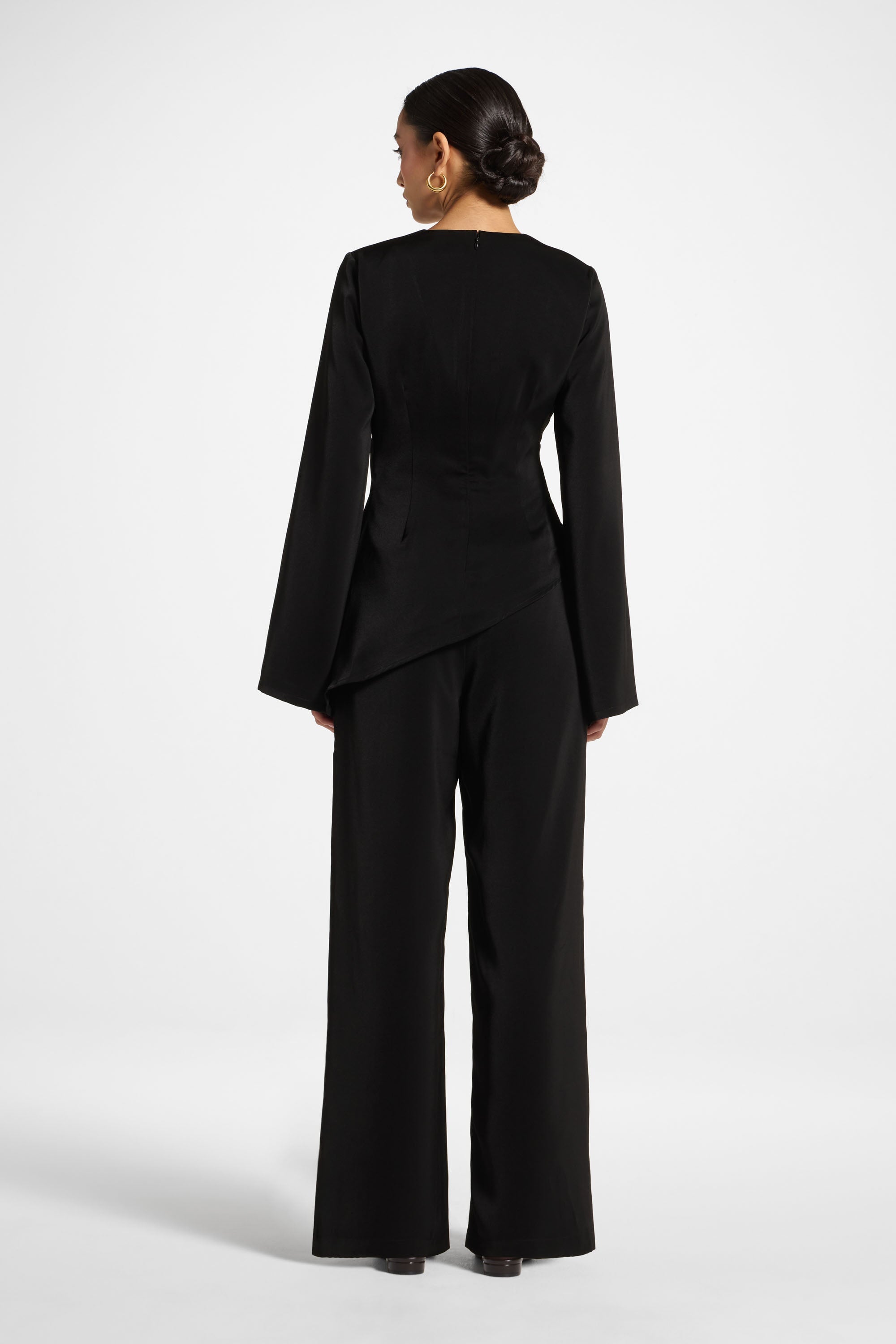 Asymmetric Drape Top - Black