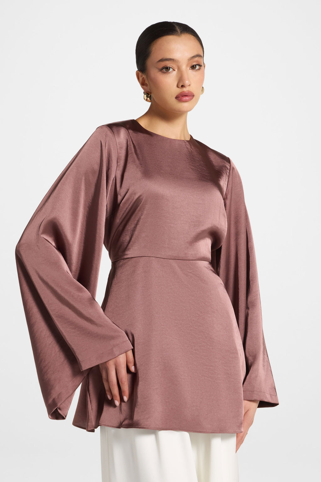 Flare Sleeve Top - Dusty Plum