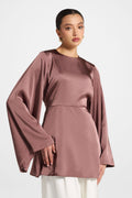 Flare Sleeve Top - Dusty Plum