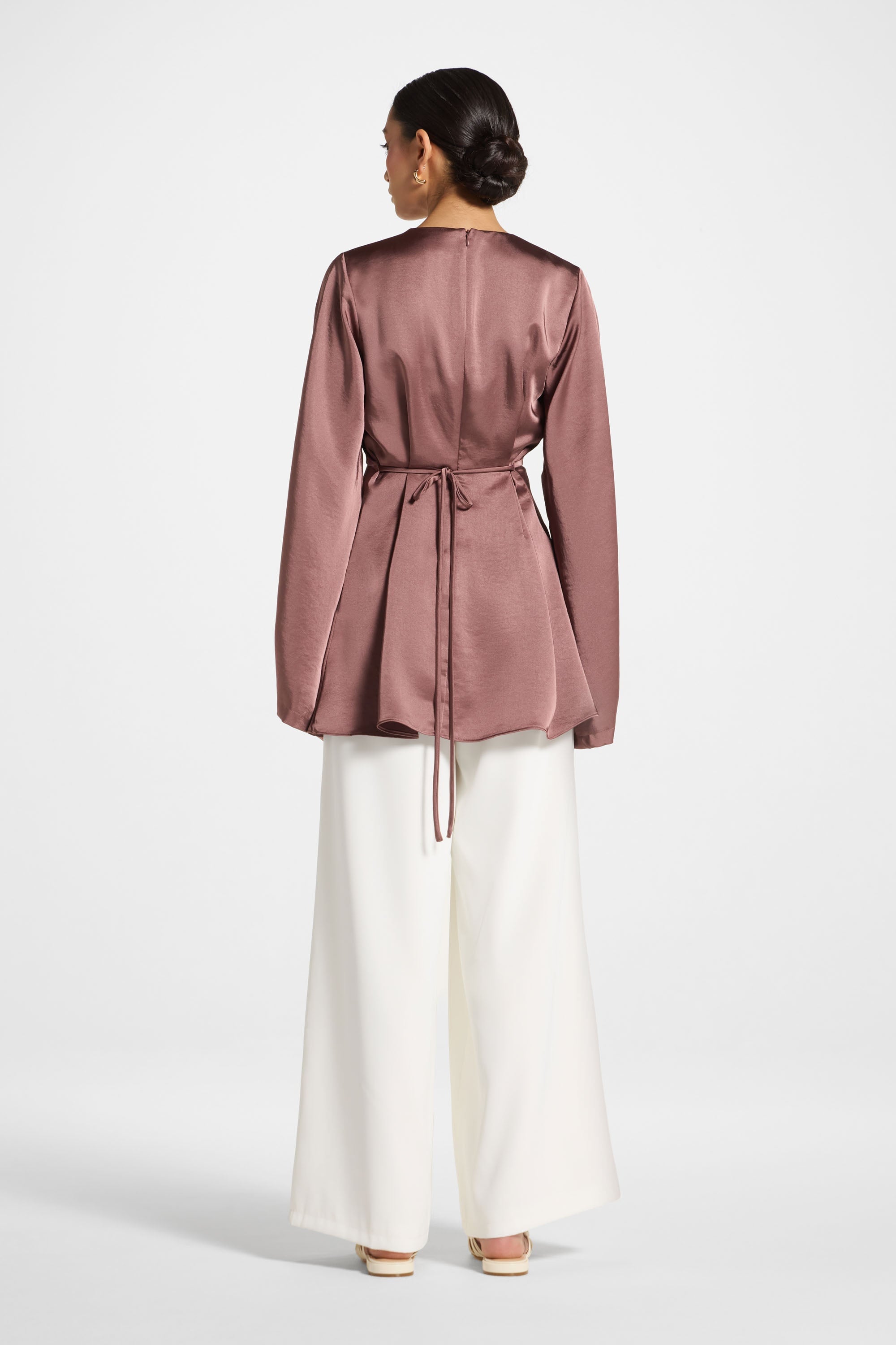 Flare Sleeve Top - Dusty Plum