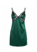 Satin Muse Short Emerald Slip