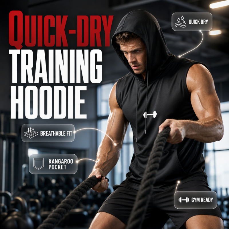 Men's Athletic Sleeveless Hoodie Vest