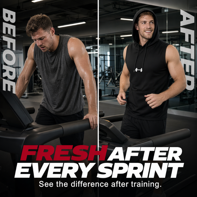 Men's Athletic Sleeveless Hoodie Vest