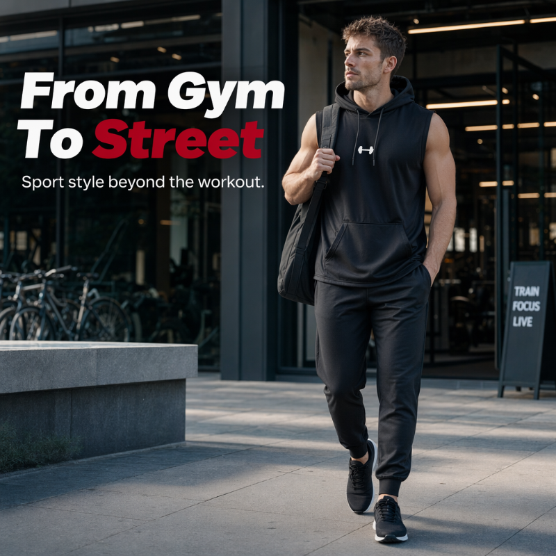 Men's Athletic Sleeveless Hoodie Vest