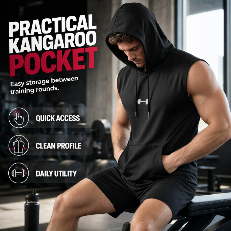 Men's Athletic Sleeveless Hoodie Vest